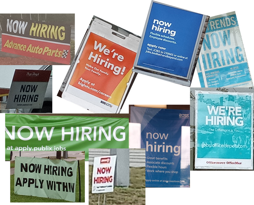 Hiring signs